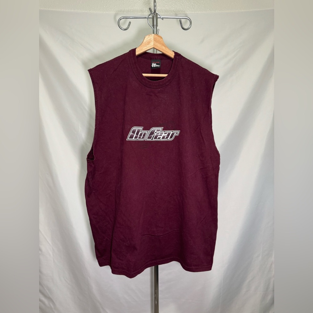 Y2K No Fear Cut Off Sleeve Shirt